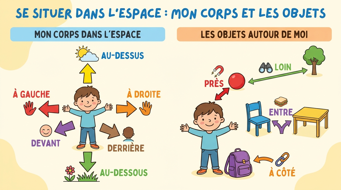 Se situer dans l'espace : Mon corps et les objets