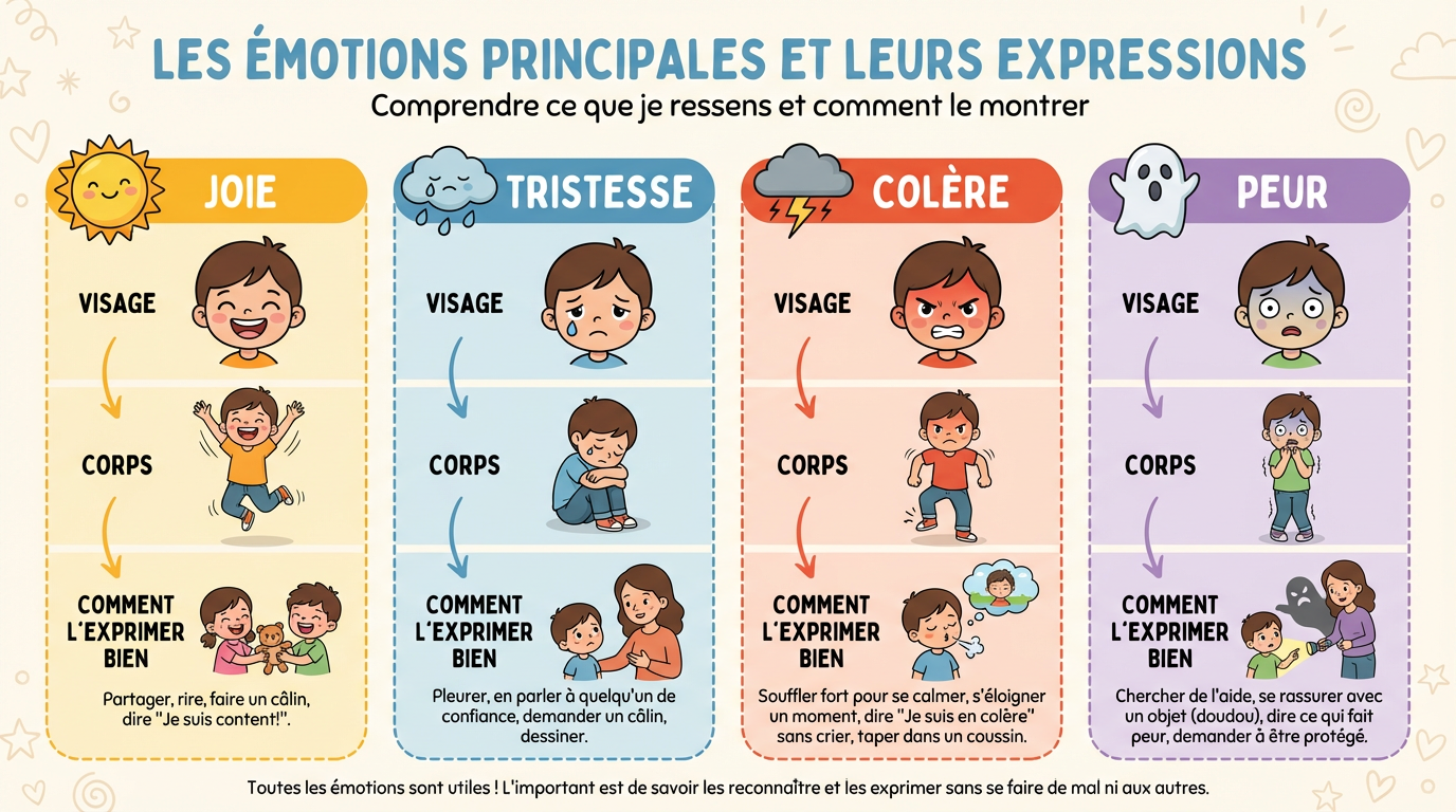 Les émotions principales et leurs expressions