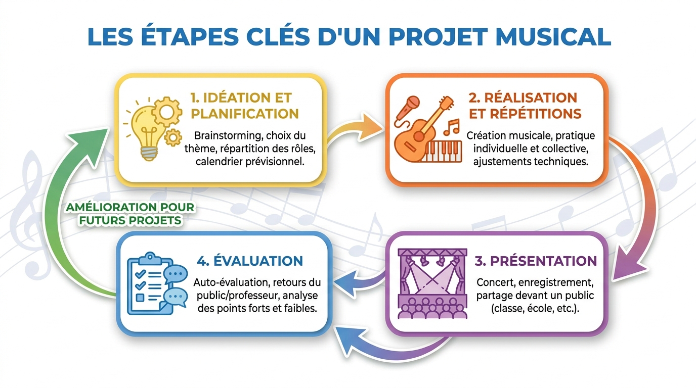 Les étapes clés d'un projet musical