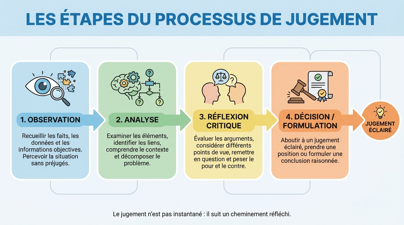 Les étapes du processus de jugement