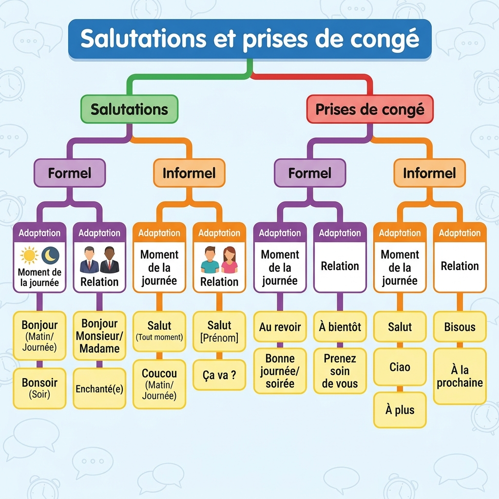Salutations et prises de congé